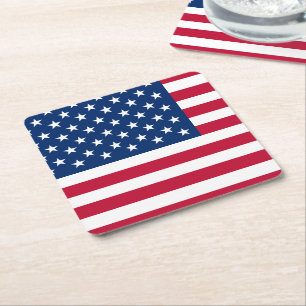 USA Amerikanska Flagga Stars och stripes Underlägg Papper Kvadrat