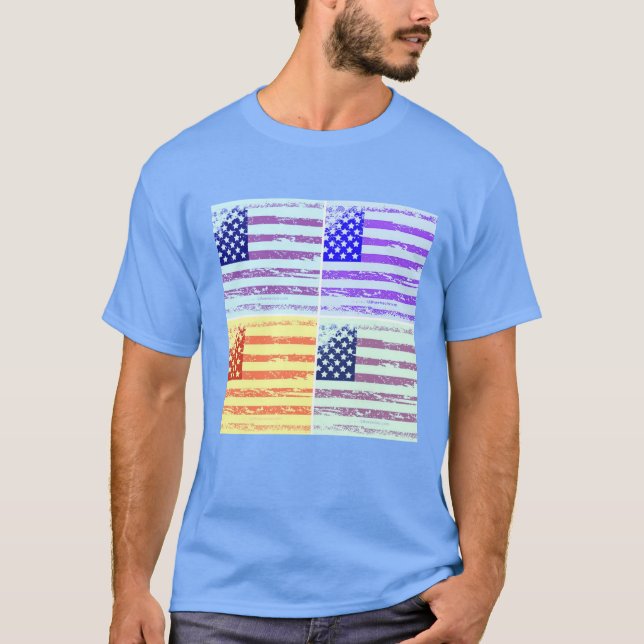 USA Amerikanska Flagga T Shirt (Framsida)