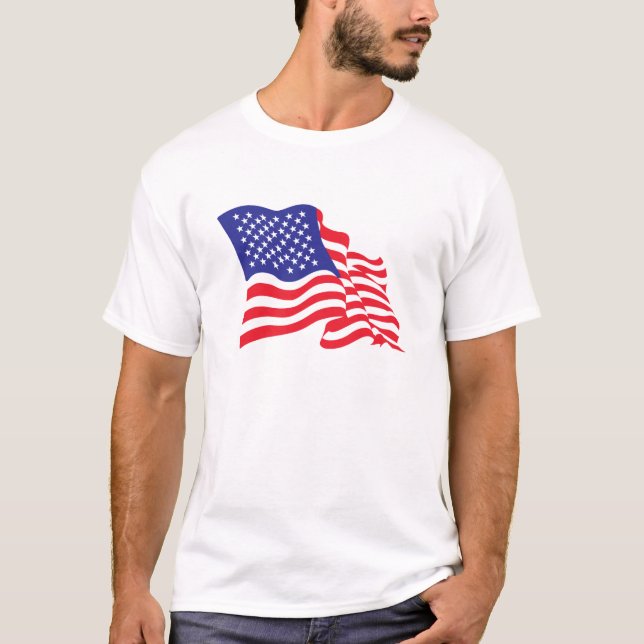 USA Amerikanska Flagga T Shirt (Framsida)