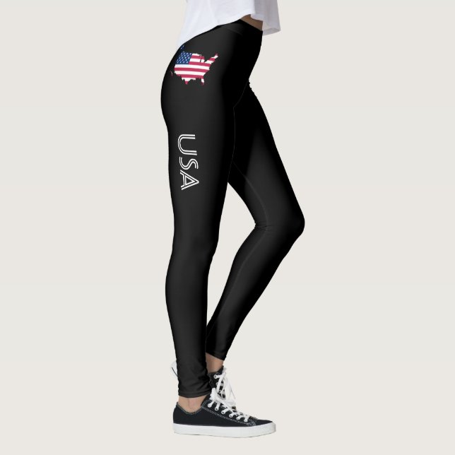 USA amerikanska flaggankarta Leggings (Höger)