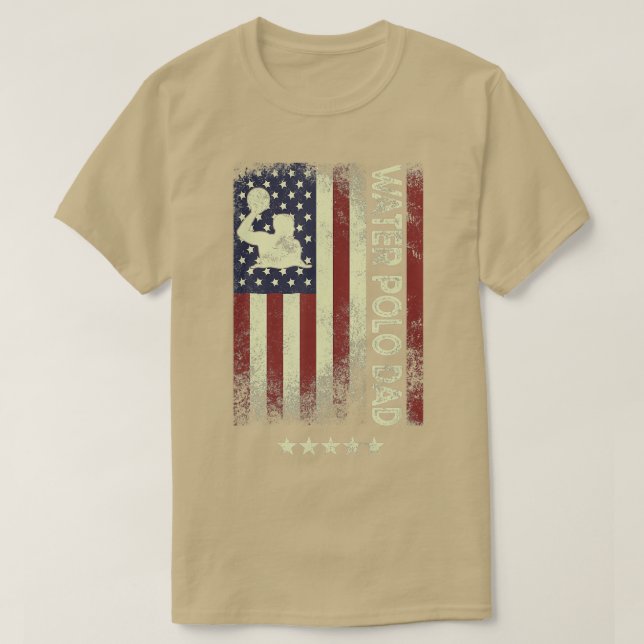 USA Amerikanska flagganWater Polo Pappa 1 T Shirt (Design framsida)