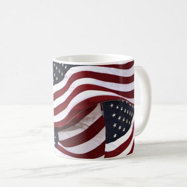 USA Amerikanska flaggor Patriotiska Kaffemugg (Framsida höger)