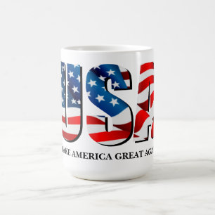 USA Amerikanska patriotiska rött vitt blått flagga Kaffemugg