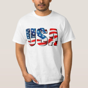 USA Amerikanska patriotiska rött vitt blått flagga T Shirt