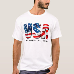 USA Amerikanska patriotiska rött vitt blått flagga T Shirt