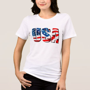USA Amerikanska patriotiska rött vitt blått flagga T Shirt