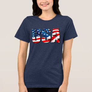 USA Amerikanska patriotiska rött vitt blått flagga T Shirt