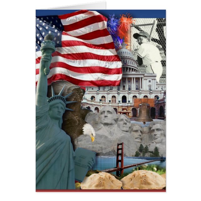 USA Amerikanska symboler Hälsningskort (Framsidan)
