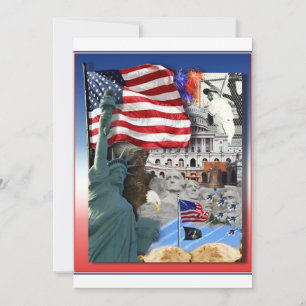 USA Amerikanska symboler Inbjudningar