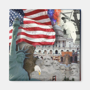 USA Amerikanska symboler Magnet