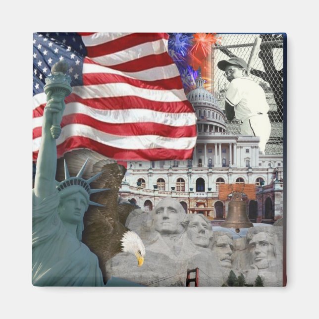 USA Amerikanska symboler Magnet (Framsidan)