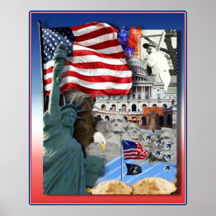USA Amerikanska symboler Poster
