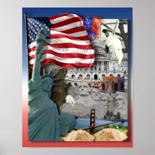 USA Amerikanska symboler Poster