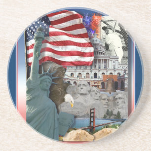 USA Amerikanska symboler Underlägg Sandsten
