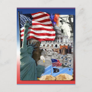 USA Amerikanska symboler Vykort