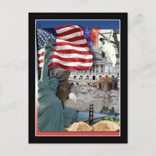 USA Amerikanska symboler Vykort