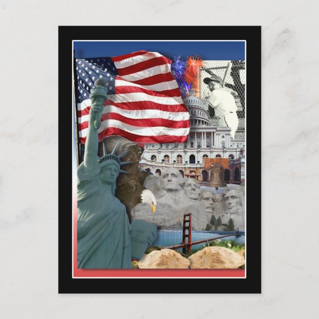 USA Amerikanska symboler Vykort (Framsida)