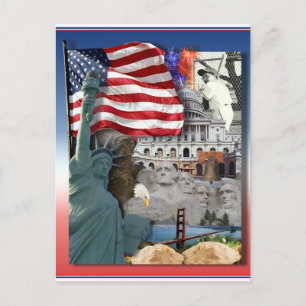 USA Amerikanska symboler Vykort