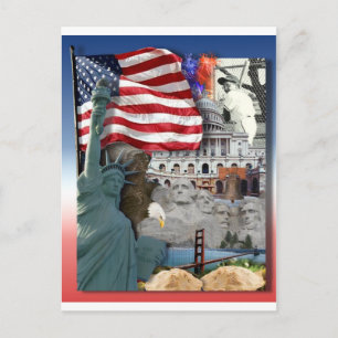 USA Amerikanska symboler Vykort