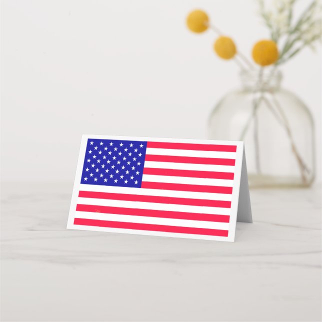 USA amerikanskt amerikanskt Flagga Folat Place Car Placeringskort (Framsida)