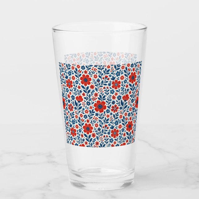 USA/amerikanskt blomster-mönster Glaskopp (Framsida)