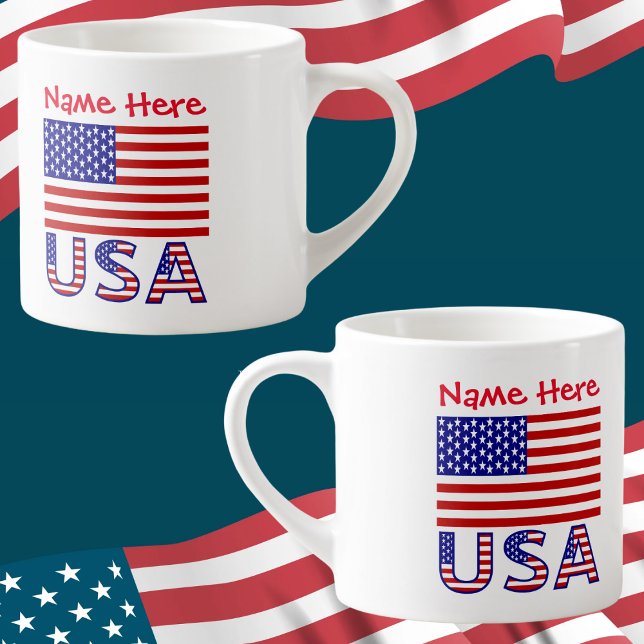 USA Amerikas förenta stater Amerika Flagga Röd Per Espressomugg (Skapare uppladdad)