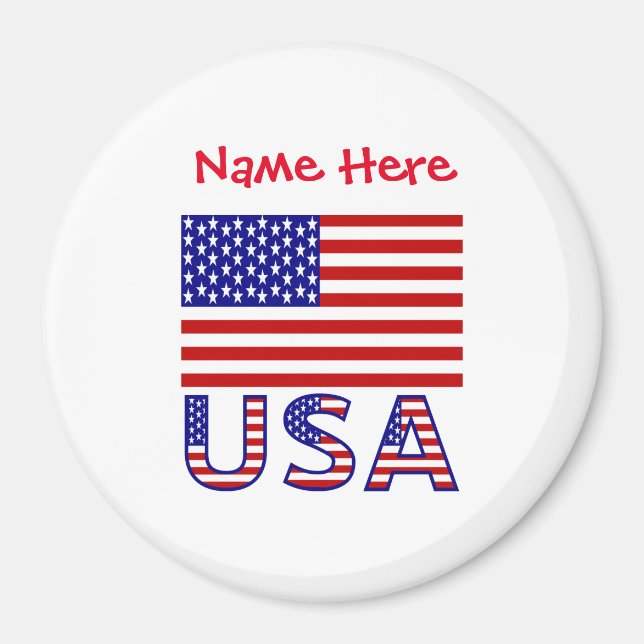 USA Amerikas förenta stater Amerika Flagga Röd Per Magnet (Framsidan)