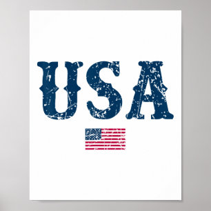 Usa Amerikas Förenta Stater Amerikansk Flagga 4:e Poster