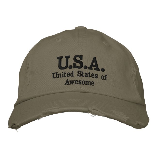 USA ( Amerikas förenta stater av Awesome) av JHT Broderad Keps (Framsida)