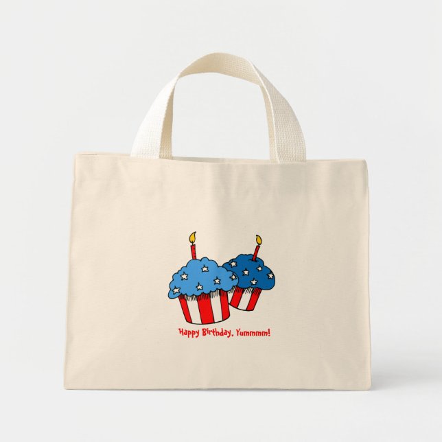 USA-An American Cupkaka Birthday Mini Tygkasse (Framsidan)