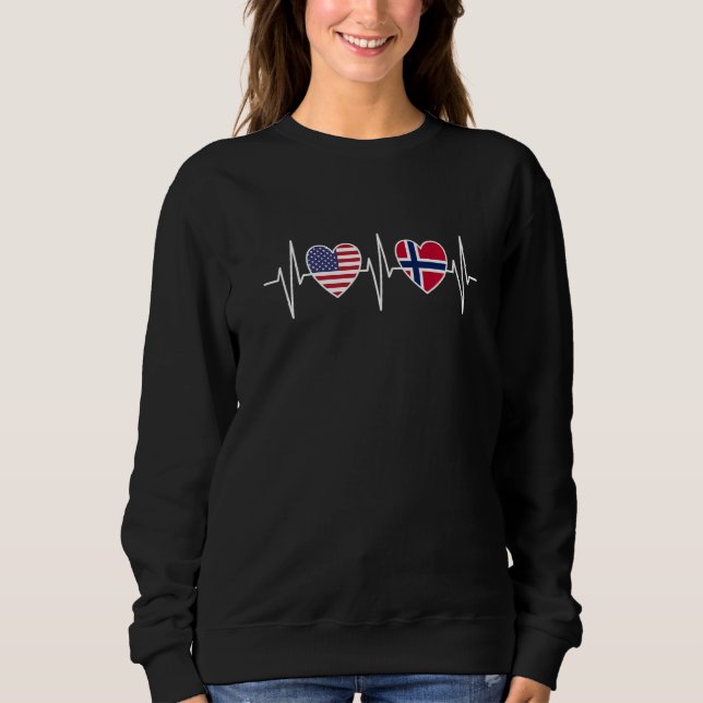 USA And Norway Norwegian Flag Flags Premium T Shirt (Framsida)