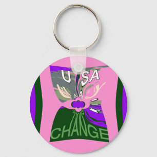 USA Ändra Art Skriv ut Nyckelring