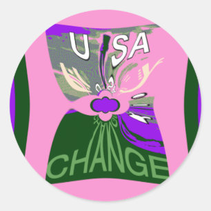 USA Ändra Art Skriv ut Runt Klistermärke