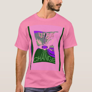 USA Ändra Art Skriv ut T Shirt