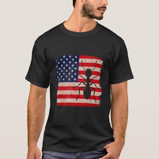 USA Ants , Patriotic Ant 4 juli American fla T Shirt (Framsida)