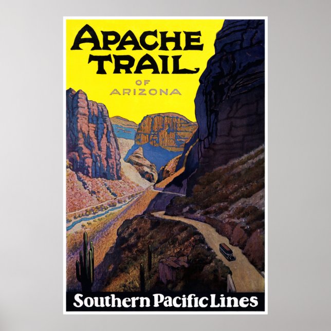 USA Apache Trail Vintage resor Poster återställd (Framsidan)