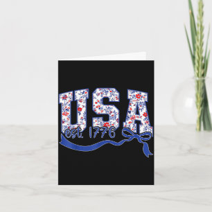 Usa är 1776 toile blommig patriotisk vintage kort