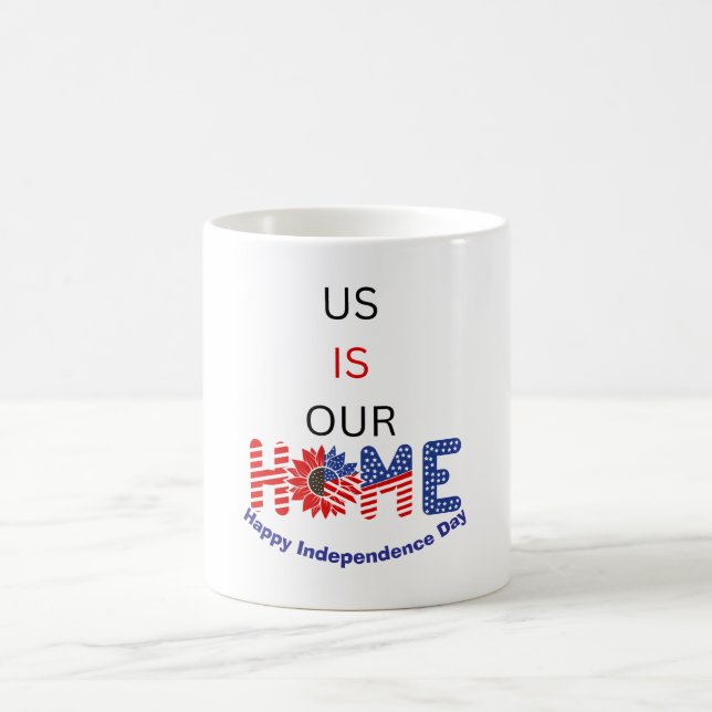 "USA är vårt hem", patriotisk Anpassningsbar Kaffemugg (Center)