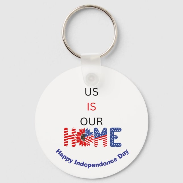 "USA är vårt hem", patriotisk Anpassningsbar Nyckelring (Framsida)