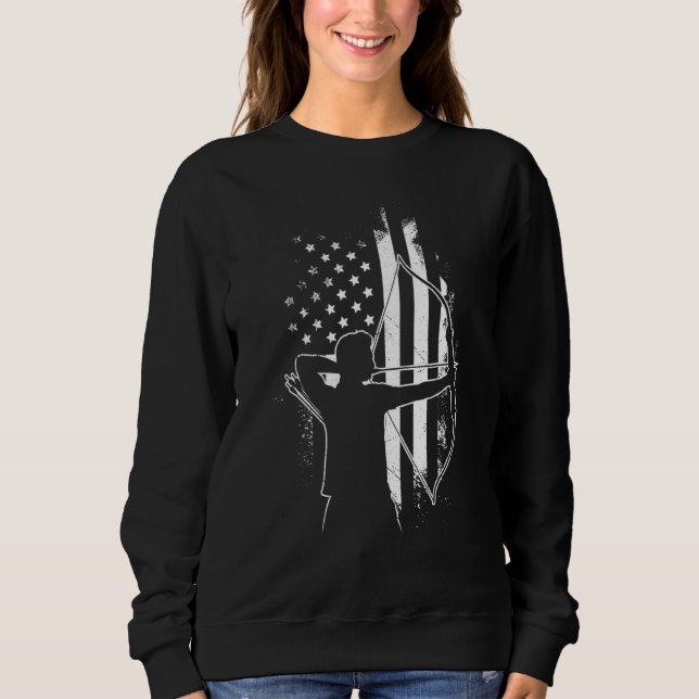 Usa Archer America Longbow Archery T Shirt (Framsida)