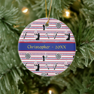 USA Archery Silhouette Mönster Ceramic Ornament
