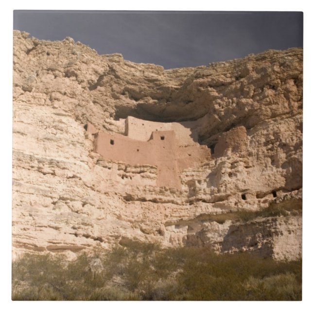 USA, Arizona, Camp Verde: Montezuma slott Kakelplatta (Framsidan)