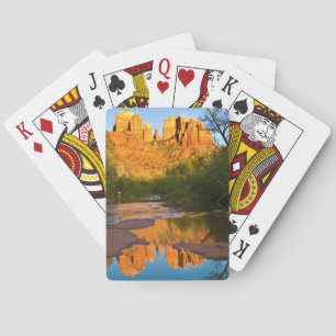 USA, Arizona. Cathedral Rock vid solnedgång Casinokort