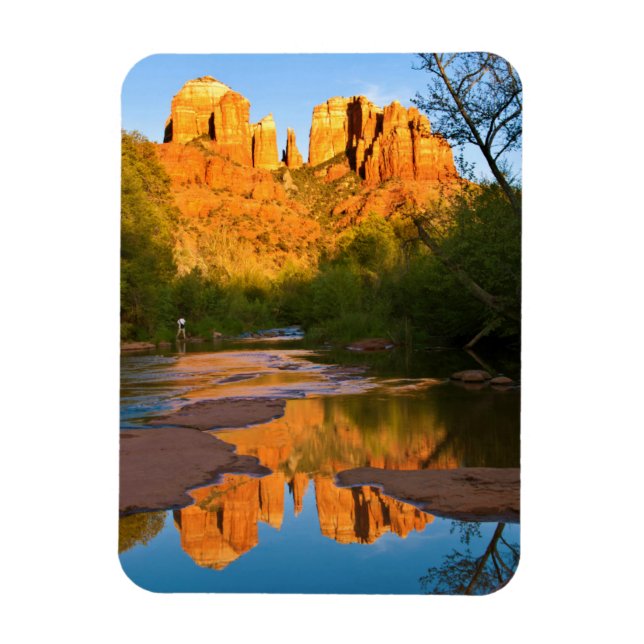 USA, Arizona. Cathedral Rock vid solnedgång Magnet (Vertikal)