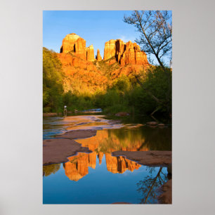 USA, Arizona. Cathedral Rock vid solnedgång Poster