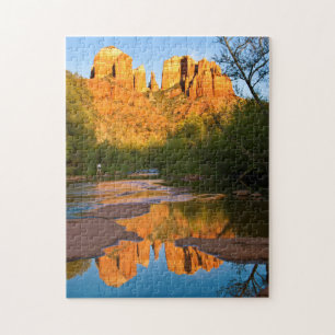 USA, Arizona. Cathedral Rock vid solnedgång Pussel