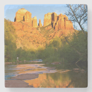 USA, Arizona. Cathedral Rock vid solnedgång Stenunderlägg