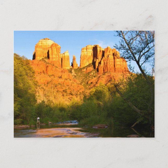 USA, Arizona. Cathedral Rock vid solnedgång Vykort (Framsida)
