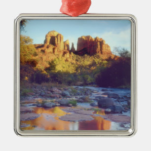 USA, Arizona, Sedona. Cathedral Rock reflekterande Julgransprydnad Metall
