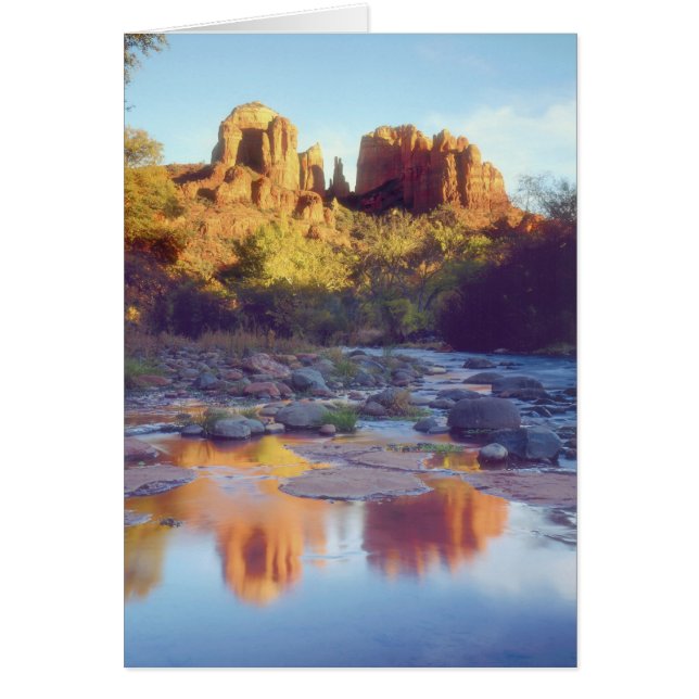 USA, Arizona, Sedona. Cathedral Sten reflekterande Hälsningskort (Framsidan)